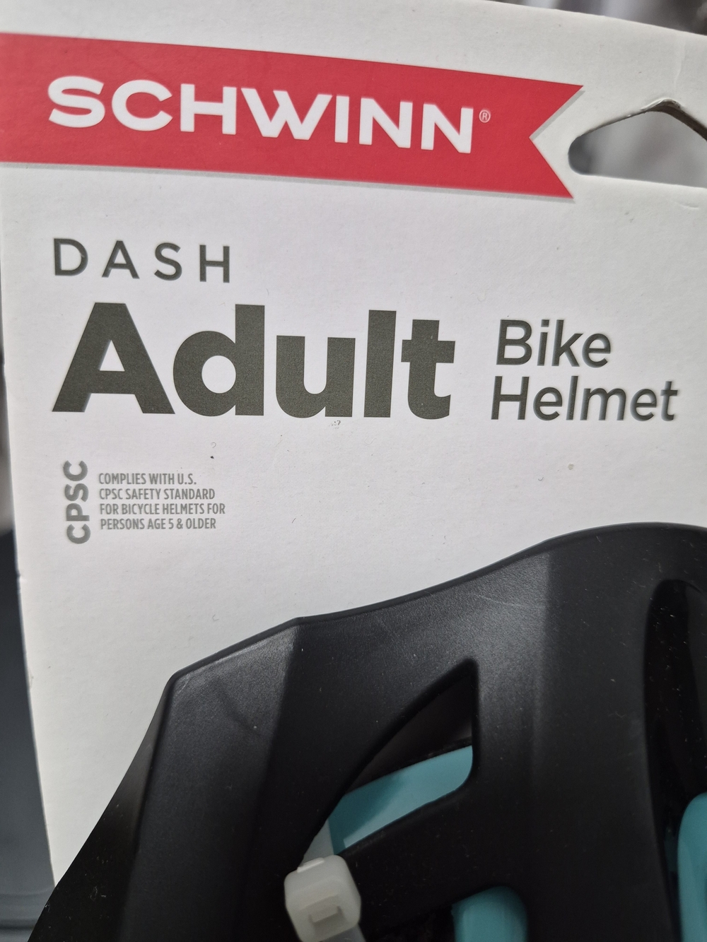 Schwinn Dash Adult Bike Helmet - Black with Teal Accents Age 14+